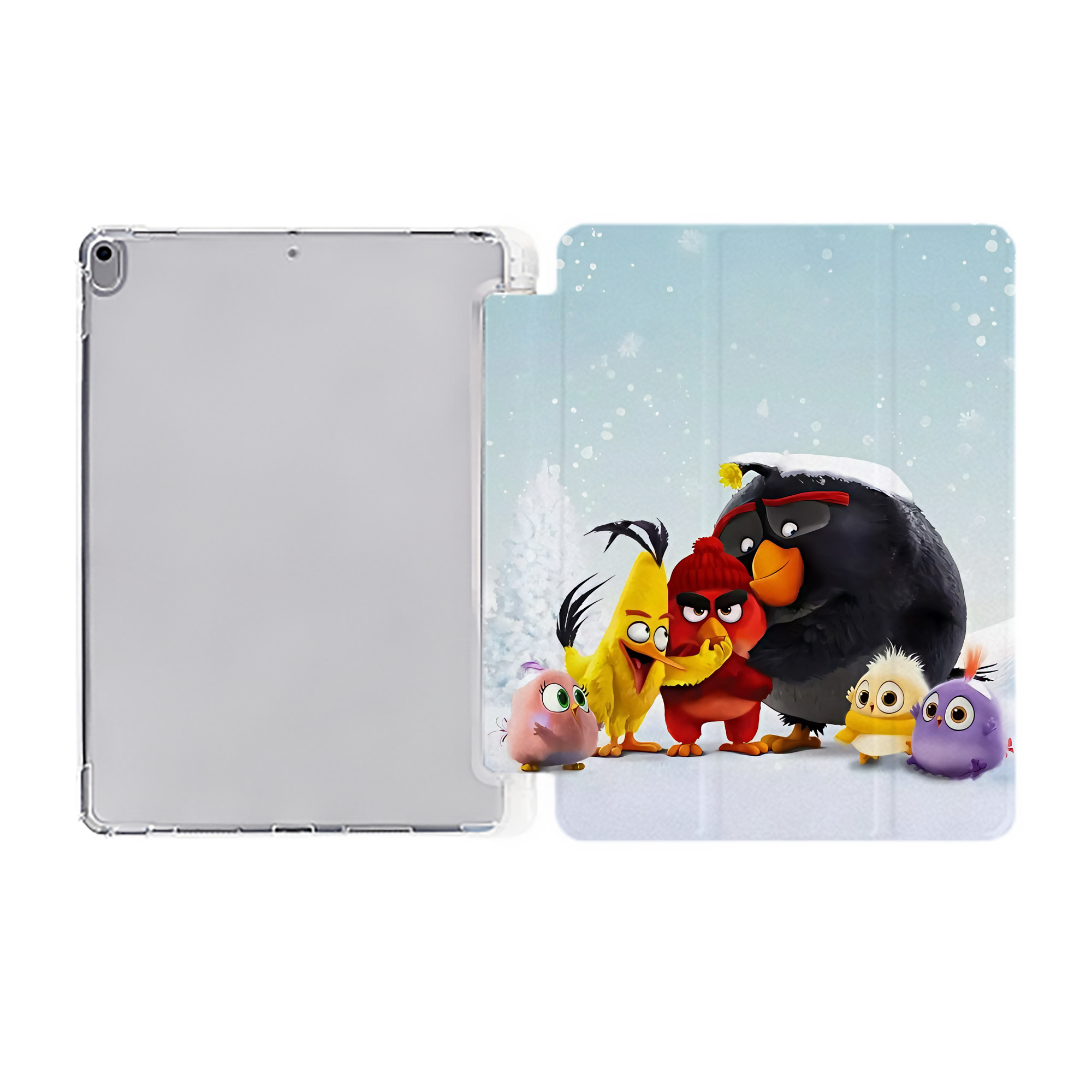（画像用） Angry Birds アングリーバード IPad ケース ペン収納付き 三つ折りスタンド PUレザー×シリコン 対応機種9.5/10.5/10.9インチ